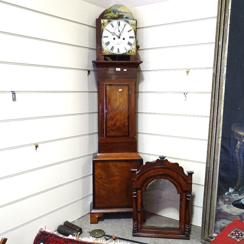 441 - A 19th century mahogany 8-day longcase clock, with arch-top and painted dial signed Whitehead & Son ... 