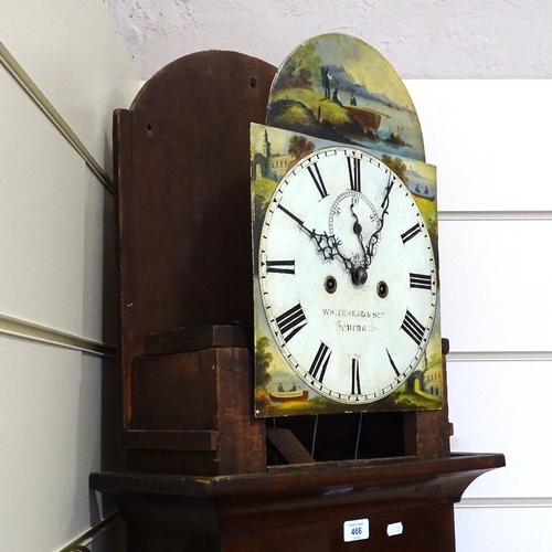 441 - A 19th century mahogany 8-day longcase clock, with arch-top and painted dial signed Whitehead & Son ... 