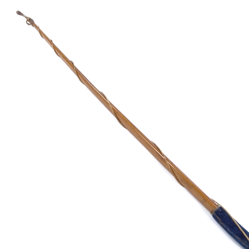 104 - A yew and horn-mounted long bow, late 19th/early 20th, length 156cm