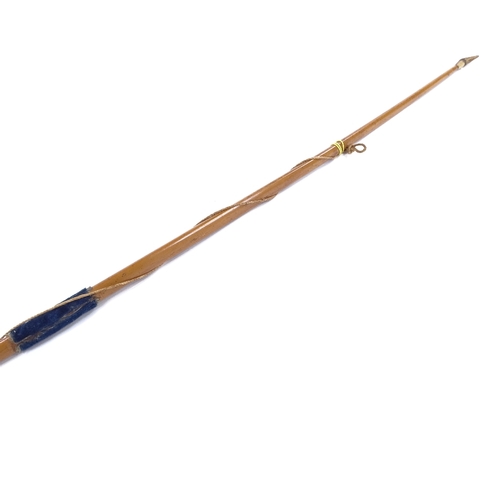 104 - A yew and horn-mounted long bow, late 19th/early 20th, length 156cm