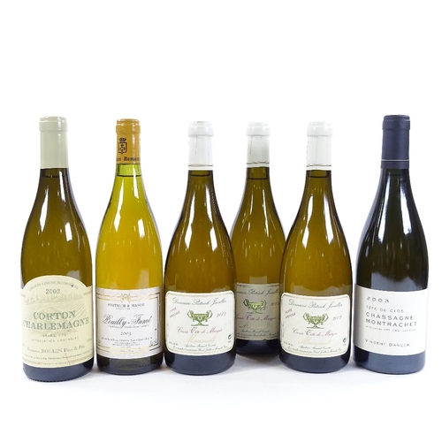 108 - 6 bottles of French White Wine, 3 Patrick Javillier Tete de Murger Meursault 2002, Vincent Dancer Ch... 