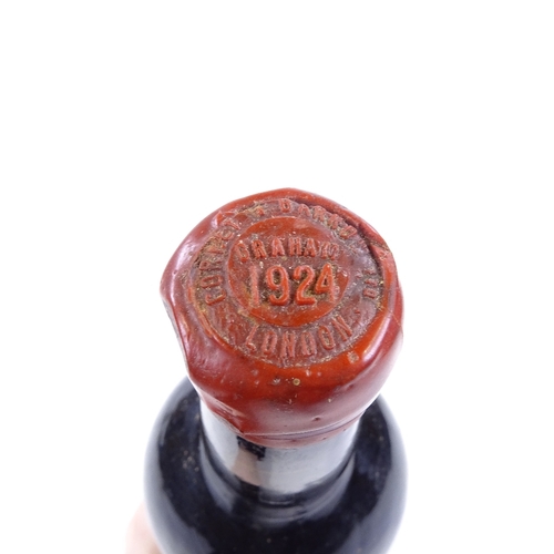 109 - Bottle of 1924 Vintage Port / Wine, seal stamped Graham 1924, importer Corney and Barrow, London