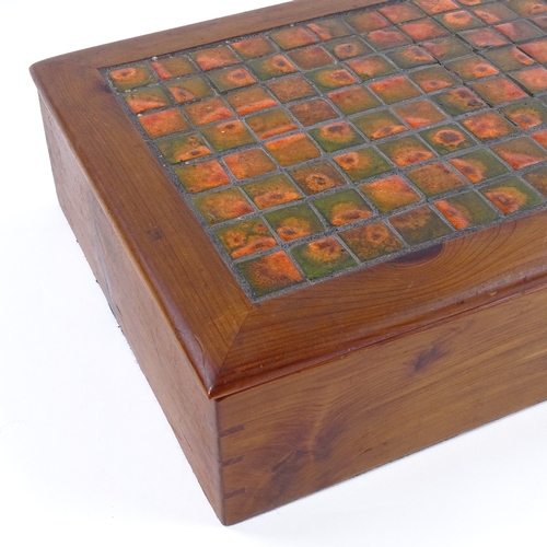 115 - Espenet Fine Woods San Francisco, a Tennessee red cedar wood box with Mexican tile inset lid, circa ... 