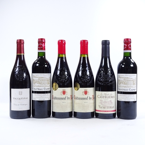 216 - 6 bottles of mixed French red wine