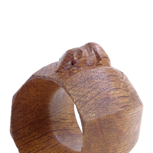 222 - Robert Mouseman Thompson, oak napkin ring, mid-20th century, length 4.5cm