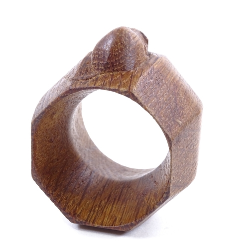 222 - Robert Mouseman Thompson, oak napkin ring, mid-20th century, length 4.5cm