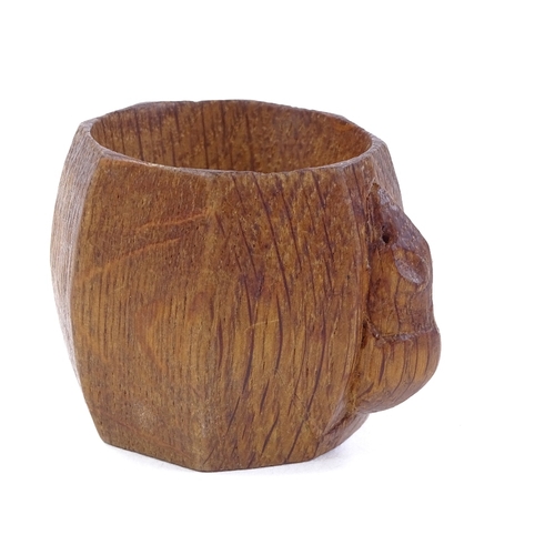 222 - Robert Mouseman Thompson, oak napkin ring, mid-20th century, length 4.5cm