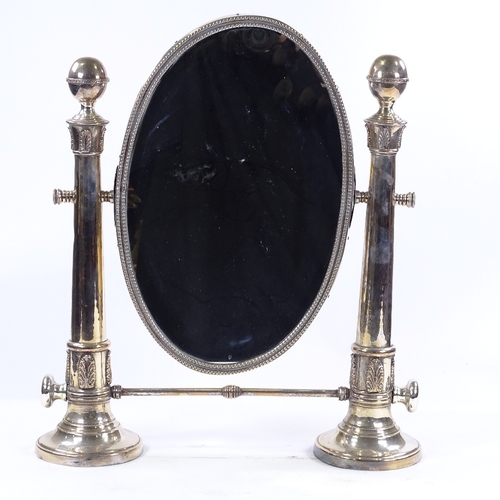 237 - An electroplate dressing table mirror, early 20th century, overall height 55cm