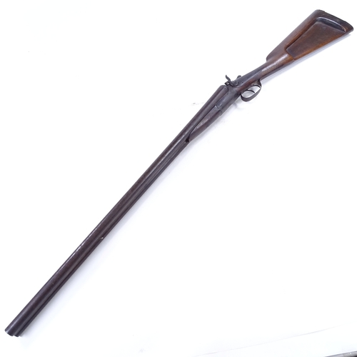 242 - An Antique double-barrelled percussion shotgun, lock stamped Thomas Turner