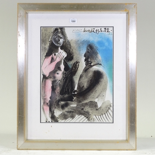 1202 - After Picasso, colour lithograph, Exhibition poster for Gallerie Louise Leiris 1972, 19.5