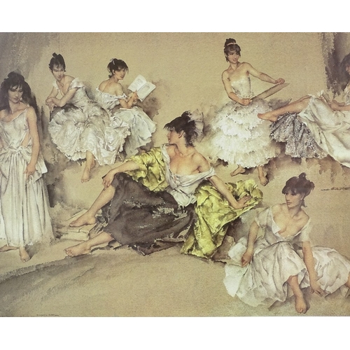 1204 - William Russell Flint, colour print, Spanish girls, from a numbered edition of 850, image 18.5