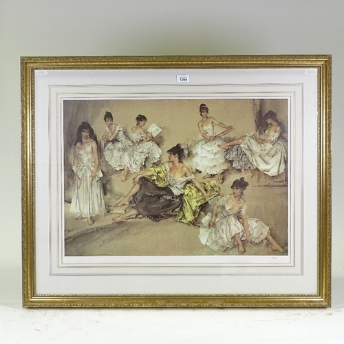 1204 - William Russell Flint, colour print, Spanish girls, from a numbered edition of 850, image 18.5