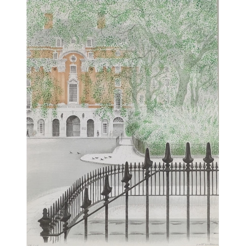 1206 - David Gentleman, colour print, St Bart's London, signed in pencil, image 20