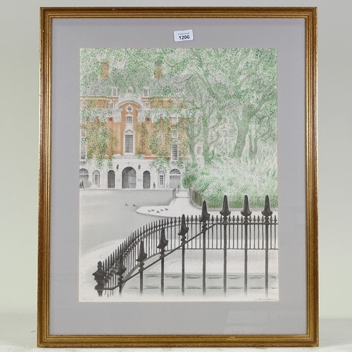 1206 - David Gentleman, colour print, St Bart's London, signed in pencil, image 20