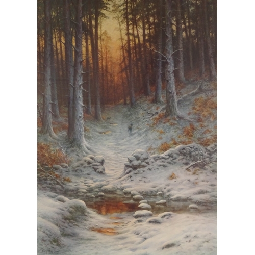 1207 - Joseph Farquharson, colour print, winter woodland scene, signed in pencil, image 28