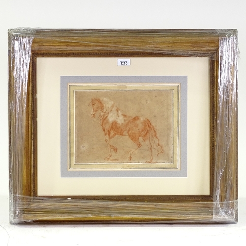 1210 - 17th century Old Master, sanguine chalk on paper, study of a horse, unsigned, bears the stamp of The... 