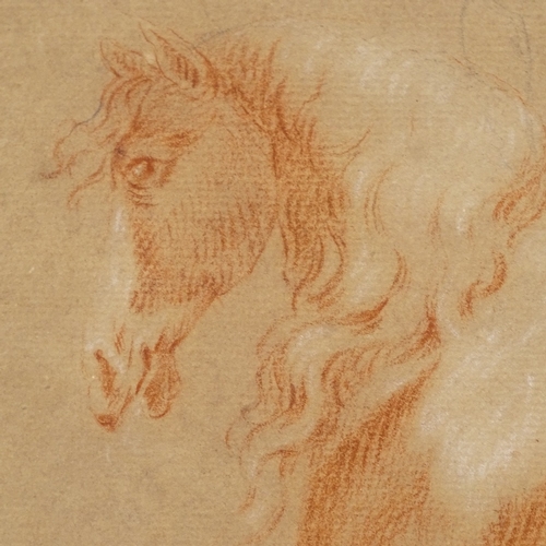 1210 - 17th century Old Master, sanguine chalk on paper, study of a horse, unsigned, bears the stamp of The... 