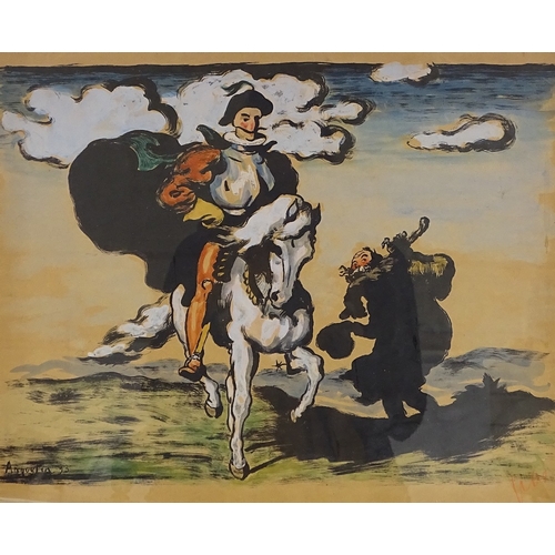 1211 - Louis Anquetin (1861 - 1932), watercolour, Don Quixote, signed, 15