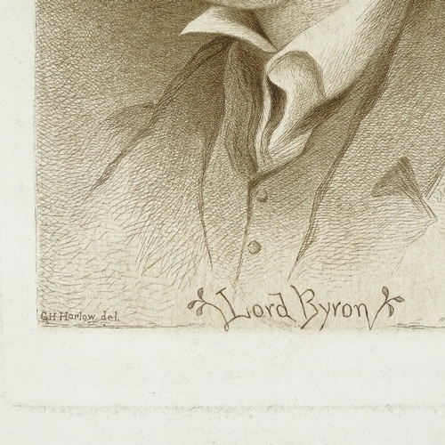 1217 - George Henry Harlow (1787 - 1819), rare proof etching, portrait of Lord Byron, image 4.5