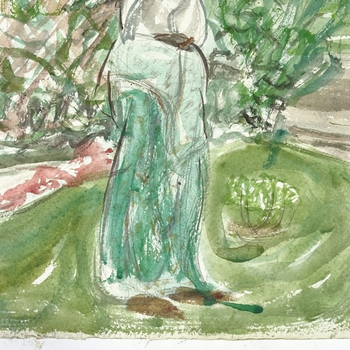 1219 - Leon Underwood (1890 - 1975), watercolour, woman in Sierra Leone 1945, 15.5