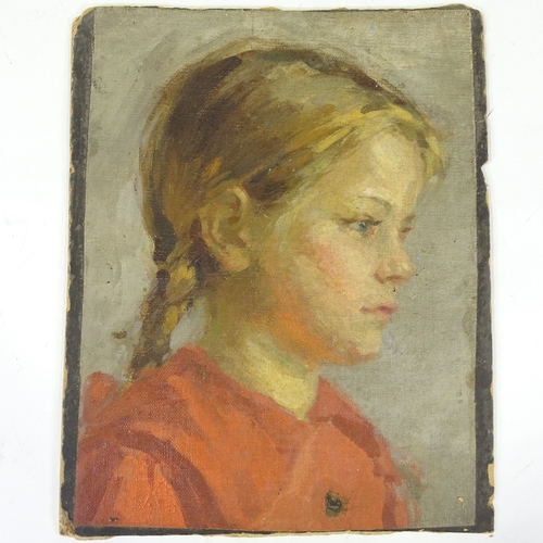 1220 - Geoffrey Mortimer (1896 - 1986), oil on canvas laid on board, portrait of the artist's sister, circa... 