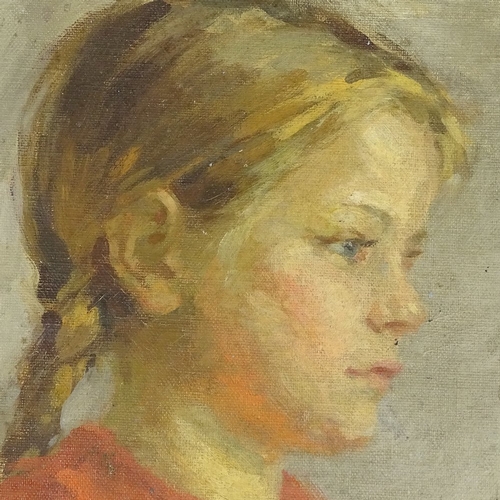 1220 - Geoffrey Mortimer (1896 - 1986), oil on canvas laid on board, portrait of the artist's sister, circa... 