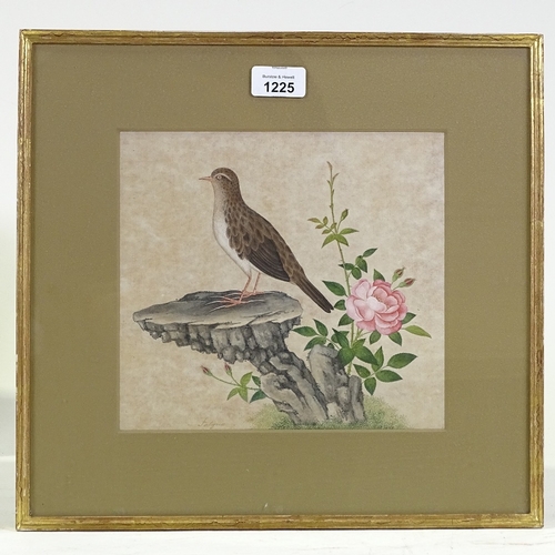 1225 - 19th century Chinese School, watercolour, bird and flower, 8