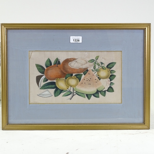 1226 - 19th century Chinese School, watercolour, study of fruit, 7