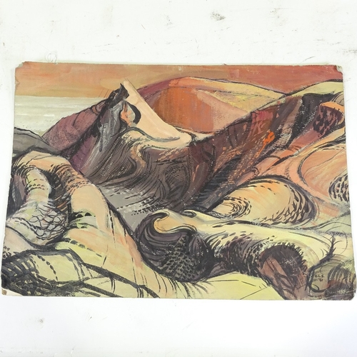 1247 - Mid-20th century British School, watercolour on paper, abstract landscape, signed with monogram GLS ... 