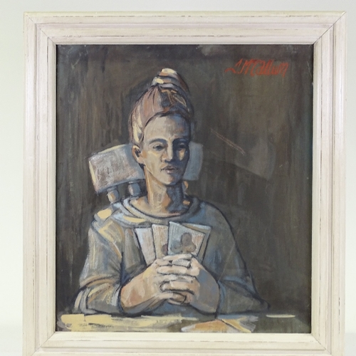 1284 - James McCallum (born 1968), oil on canvas, seated woman, signed, 24