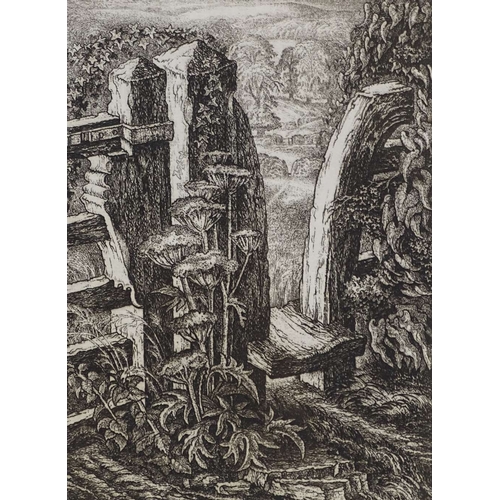 1291 - Robin Tanner, engraving, the meadow stile, signed and inscribed in pencil 1970, plate size 7.75