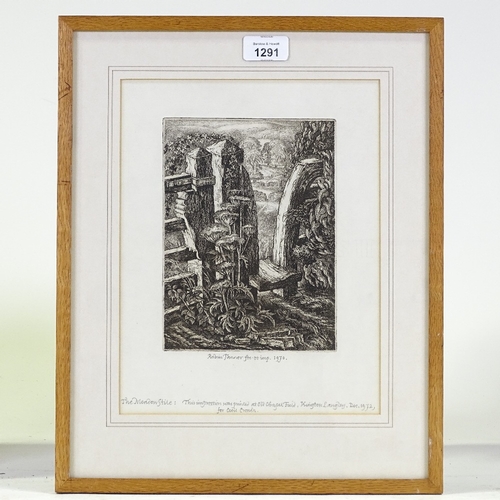 1291 - Robin Tanner, engraving, the meadow stile, signed and inscribed in pencil 1970, plate size 7.75