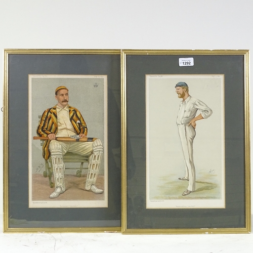 1292 - 2 19th century Spy Vanity Fair caricature prints, Yorkshire cricket 1892 and Australian cricket 1884... 