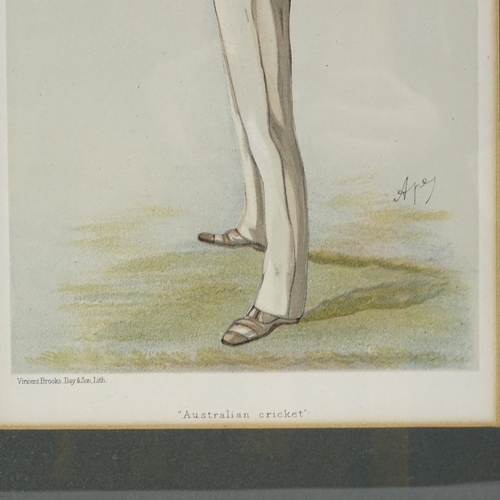 1292 - 2 19th century Spy Vanity Fair caricature prints, Yorkshire cricket 1892 and Australian cricket 1884... 