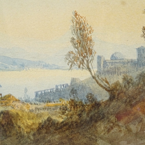 1297 - Attributed to J M W Turner (1775 - 1851), watercolour, banks of the River Tiber, circa 1819, unsigne... 