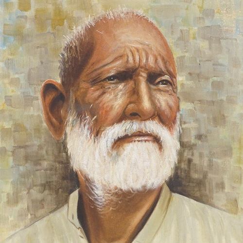 1299 - G Cliuzlitai, 3 oils on canvas, portraits of Indian men, signed, 26