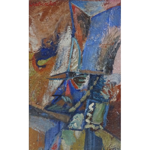 1302 - Jan Wieliczko (1919 - 1998), oil on canvas, abstract composition, signed, circa 1950, 24