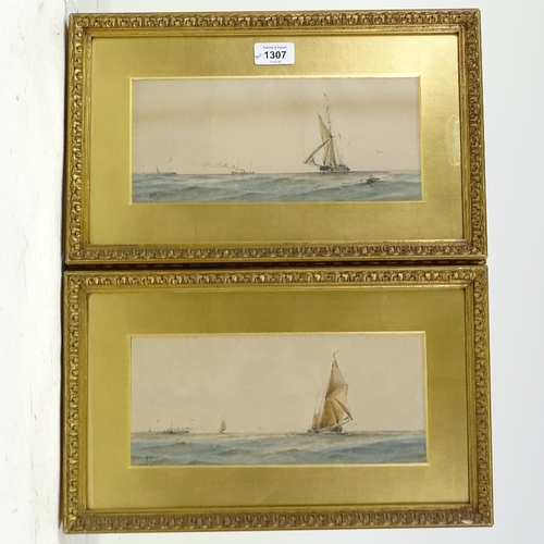 1307 - Richmond Marks, pair of watercolours, marine scenes, signed with monogram, 5