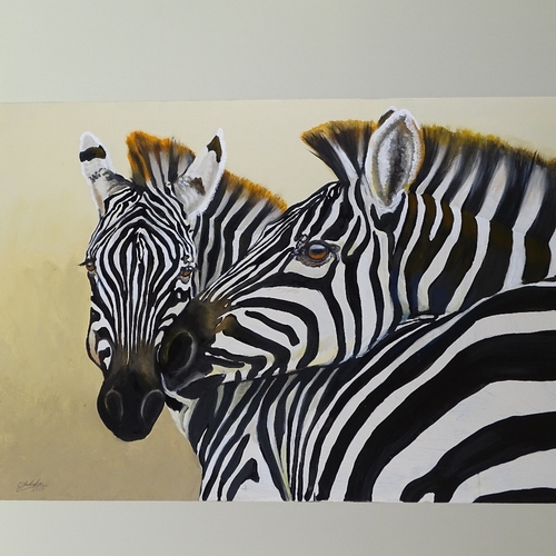 1315 - Clive Fredriksson, oil on canvas, zebra, 24