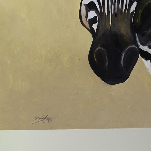 1315 - Clive Fredriksson, oil on canvas, zebra, 24