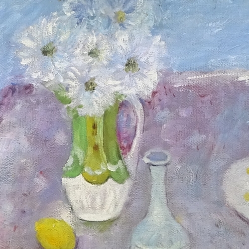 1318 - Modern oil on board, still life kitchen table, 16