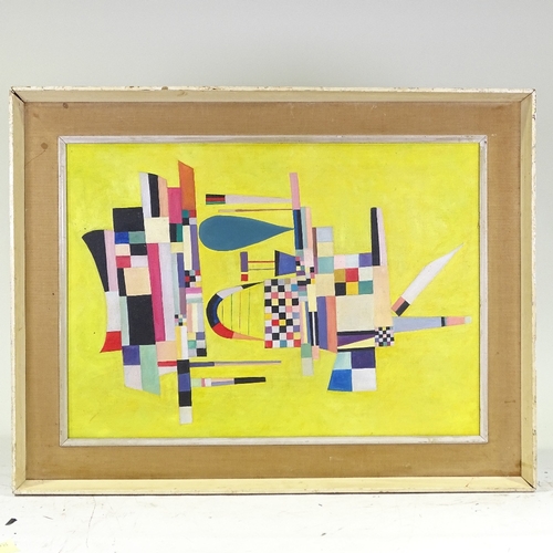 1320 - Modern oil on canvas laid on board, abstract composition, 20