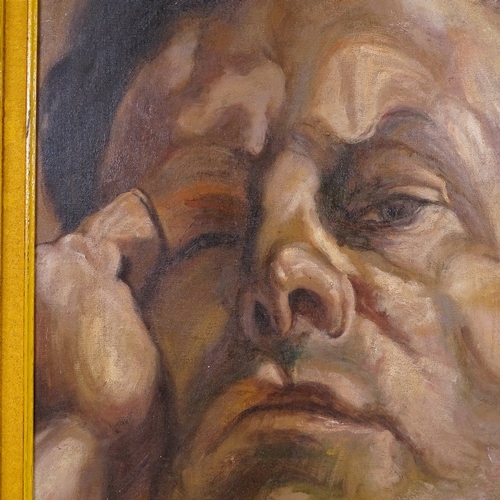 1321 - Modern oil on board, head portrait, 30