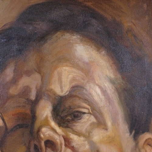 1321 - Modern oil on board, head portrait, 30