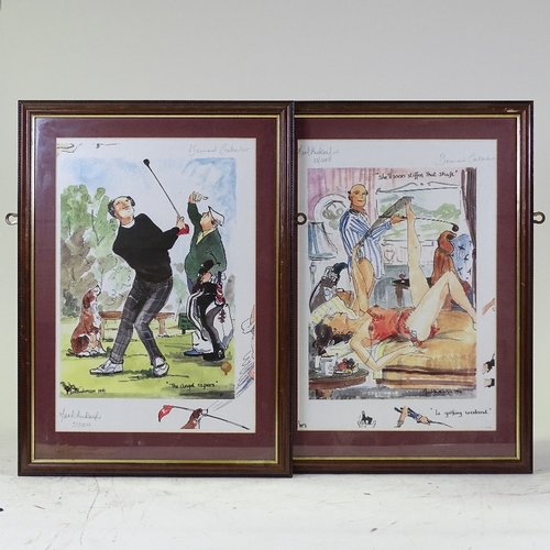 1324 - A set of 6 limited edition colour golfing prints, signed in pencil, 17