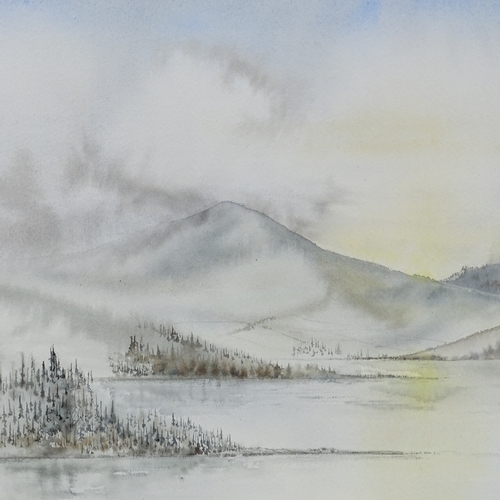 1329 - Neil Tonge, watercolour lake scene, 14