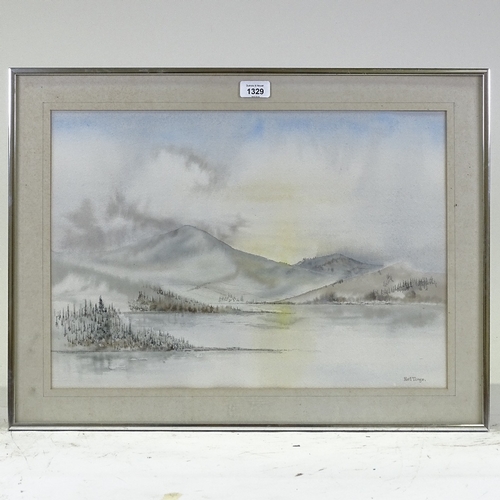 1329 - Neil Tonge, watercolour lake scene, 14