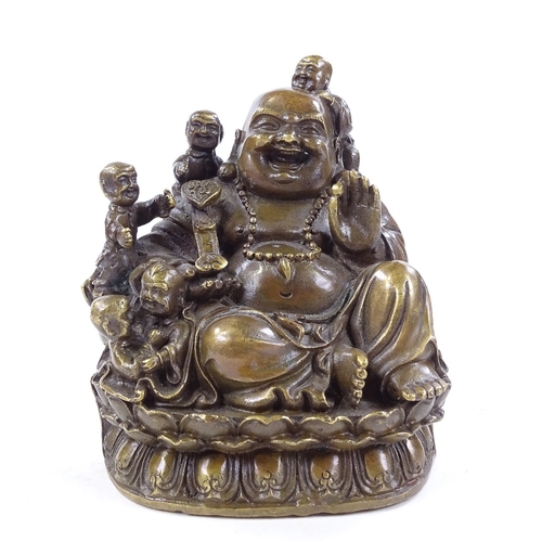 259 - A Chinese bronze seated Buddha, height 14cm