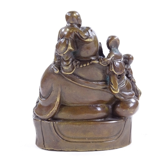 259 - A Chinese bronze seated Buddha, height 14cm