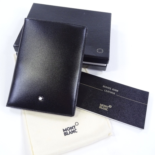 81 - MONT BLANC - a Meisterstuck black leather passport holder, Renault Laguna Press Edition, length 14cm... 